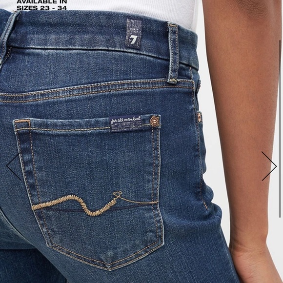 7 For All Mankind Kimmie Straight Denim Jeans - Picture 3 of 5